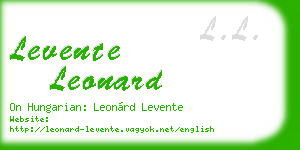 levente leonard business card